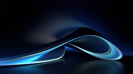  a black and blue abstract background with a curved blue wave on the left side of the image and a black background on the right side of the image.