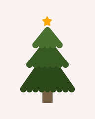 Christmas fir-tree. New Year's holiday tree. Vector illustration