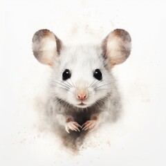 white cute rat