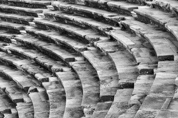 rows of seats in a antic theatre