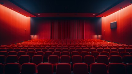 Modern cinema with empty seats - obrazy, fototapety, plakaty