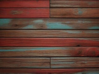 red and turquoise and dark and dirty wood wall wooden plank board texture background