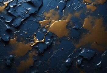 Closeup of abstract rough colorfuldark blue art painting texture background wallpaper with oil