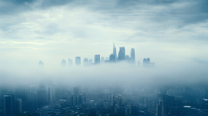 Fototapeta na wymiar City in fog