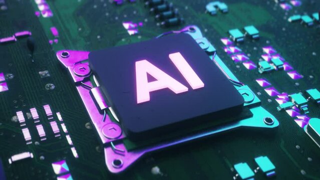 CPU Processor starting Artificial Intelligence digitalization of data information processing