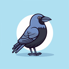 Obraz premium Crow in cartoon, doodle style. Isolated 2d vector illustration in logo, icon, sketch style, Eps 10. AI Generative