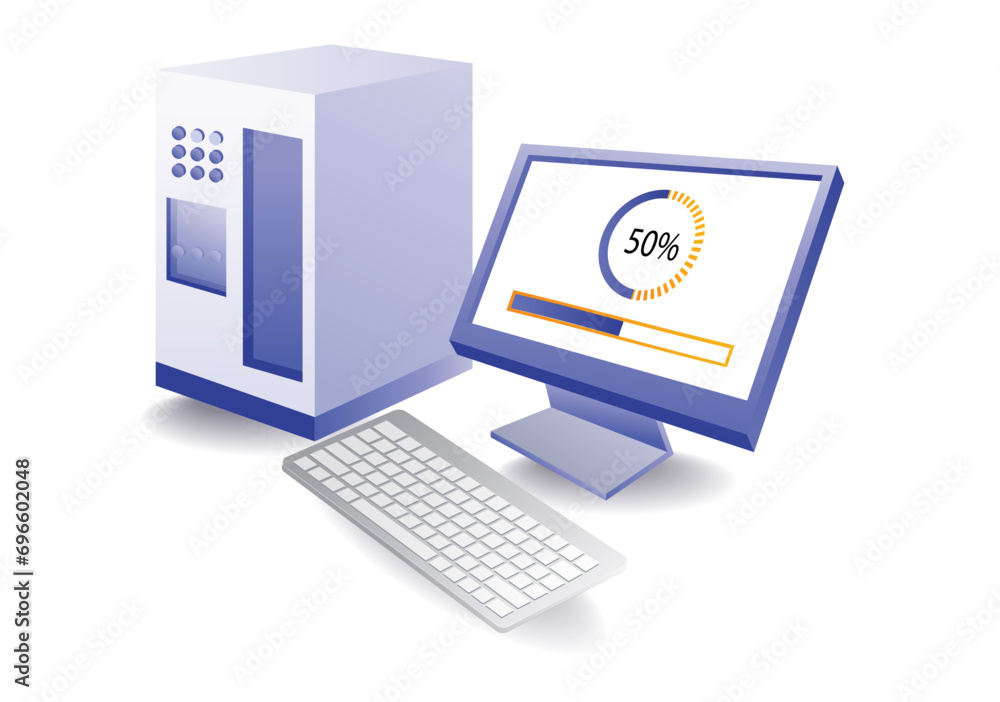Aufkleber illustration concept of maintaining computer applications updates