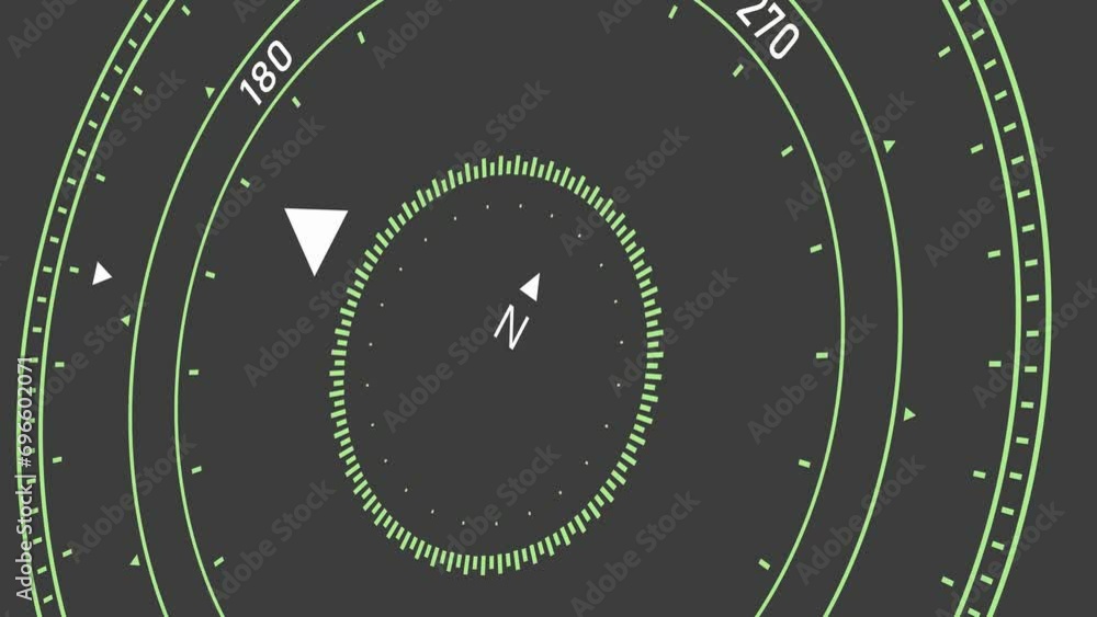 Poster dial. compass or gyroscope. navigator. rendering animation.