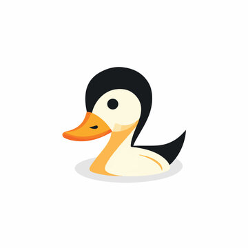 Duck in cartoon, doodle style. Isolated 2d vector illustration in logo, icon, sketch style, Eps 10. AI Generative
