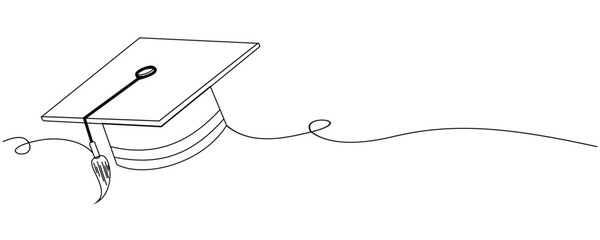 college graduation graduation hat line art vector