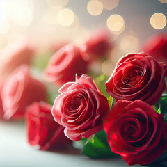 beautiful romantic red roses flowers