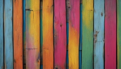 Colorful wooden background, close-up of wooden planks.