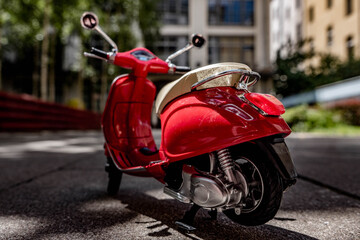 red vespa scooter miniature model