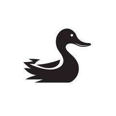 Duck in cartoon, doodle style. Isolated 2d vector illustration in logo, icon, sketch style, Eps 10, black and white. AI Generative