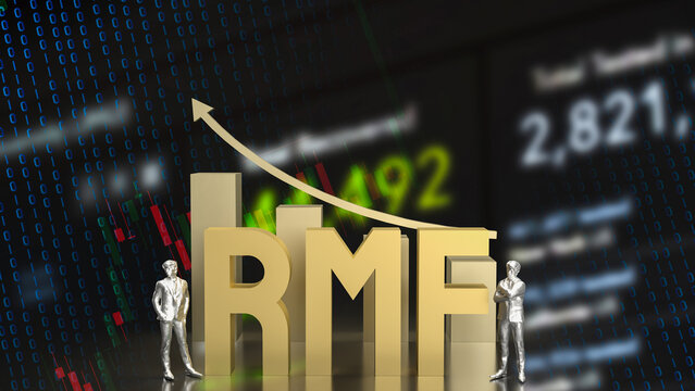 The Gold rmf text for Business concept 3d rendering.