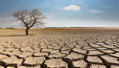  Terre craquelée par la sécheresse. Concept de réchauffement climatique