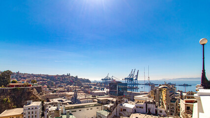 porto e os cerros de   Viña del Mar, Valparaíso Região do Chile