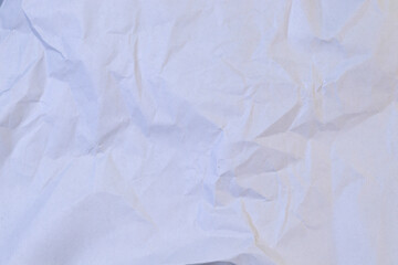 White crumpled paper texture background.