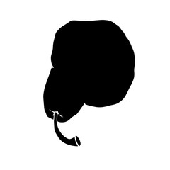 Silhouette, stamp of pear fruit. Vector graphics.