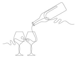 wine bottle and glass