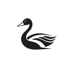Goose in cartoon, doodle style. Isolated 2d vector illustration in logo, icon, sketch style, Eps 10, black and white. AI Generative