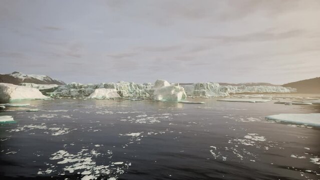 Glaciers and the icebergs of Antarctica