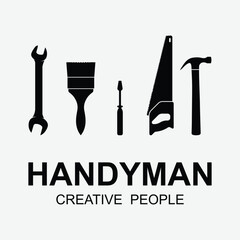 handyman logo vector icon illustration template