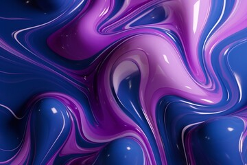 abstract background of blue and purple paint splashes. 3d rendering? Generative AI.