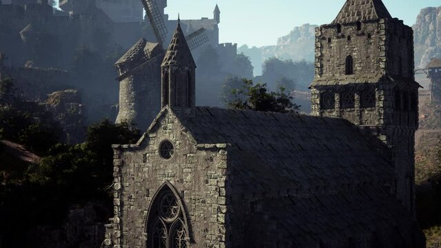 View of an old church in the countryside
