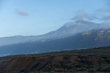 teide volcano in the clouds