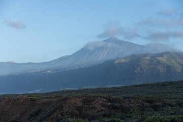 teide volcano in the clouds