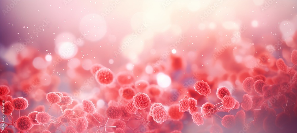 Poster abstract background close up of blood cells in the blurred background with copy space