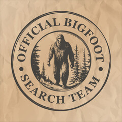 Bigfoot Illustration Clip Art Design Shape. Yeti Silhouette Icon Vector. - obrazy, fototapety, plakaty