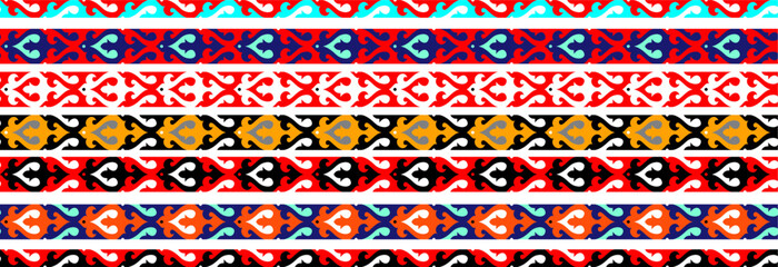 Oriental border ornaments, vector seamless