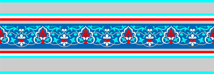 Oriental border ornaments, vector seamless