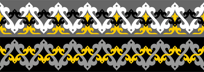 Oriental border ornaments, vector seamless