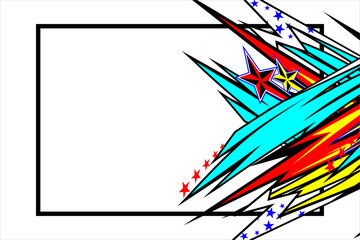 vector abstract racing background design with a unique line pattern and a combination of bright colors such as red, yellow, turquoise blue. and with a star effect that looks cool