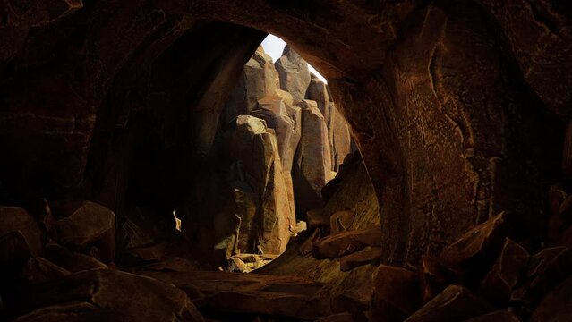 Fabulous view of colorful stones inside the cave