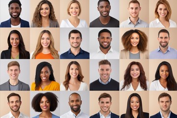 High resolution passport style portraits showcasing unique facial features of diverse ethnicities