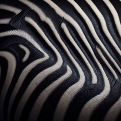 closeup of black and white fur of zebra stripes