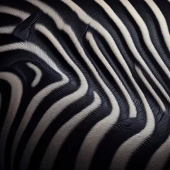 Foto op Canvas closeup of black and white fur of zebra stripes © clearviewstock