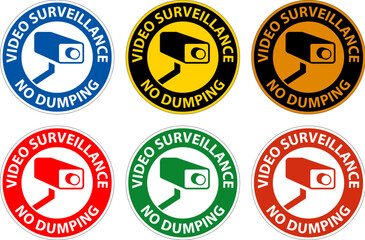 Caution Sign Video Surveillance, No Dumping