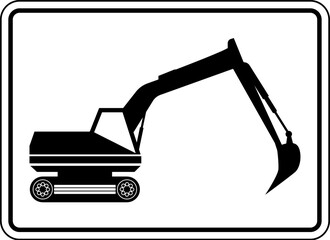 Warning excavator sign