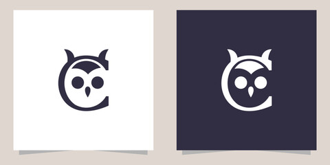letter c with owl logo design
