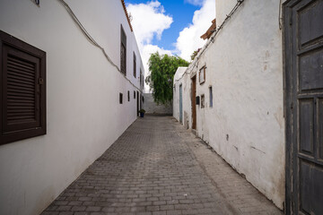 Village of Teguise, Lanzarote, Canary Islands, Spain. Streets of the historic center of the village. Until 1852, Teguise was the capital of the island.