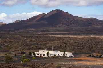 Typical landscape of Lanzarote. Canary Islands. Spain.