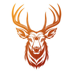 Fototapeta premium Buck Illustration Clip Art Design Shape. Deer Silhouette Icon Vector.