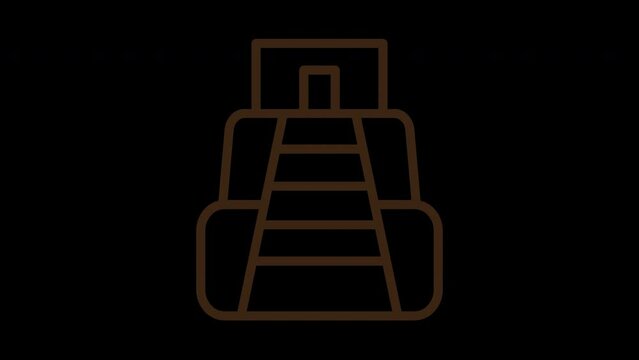 Mayan Mexico Pyramid Outline Icon