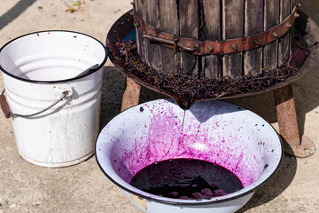 Wine making. Technology of wine production in Moldova. The ancient folk tradition of grape...