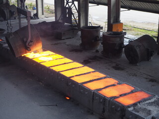 Ferrosilicon ingot is made by smelting silicon raw materials and iron raw materials at a certain...